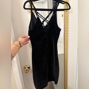 Black Velour Strappy Dress